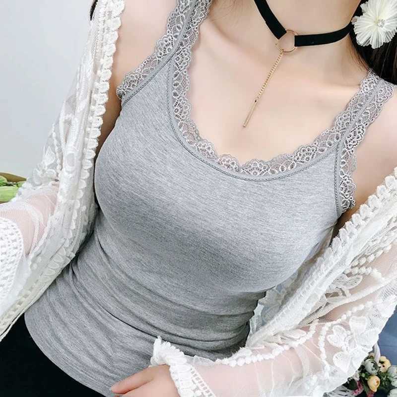 Summer Comfortable Lace Camisole Womens Lightweight Sveless Solid Bottoming Shirt Tank Tops Ladies TshirtsXJ250212