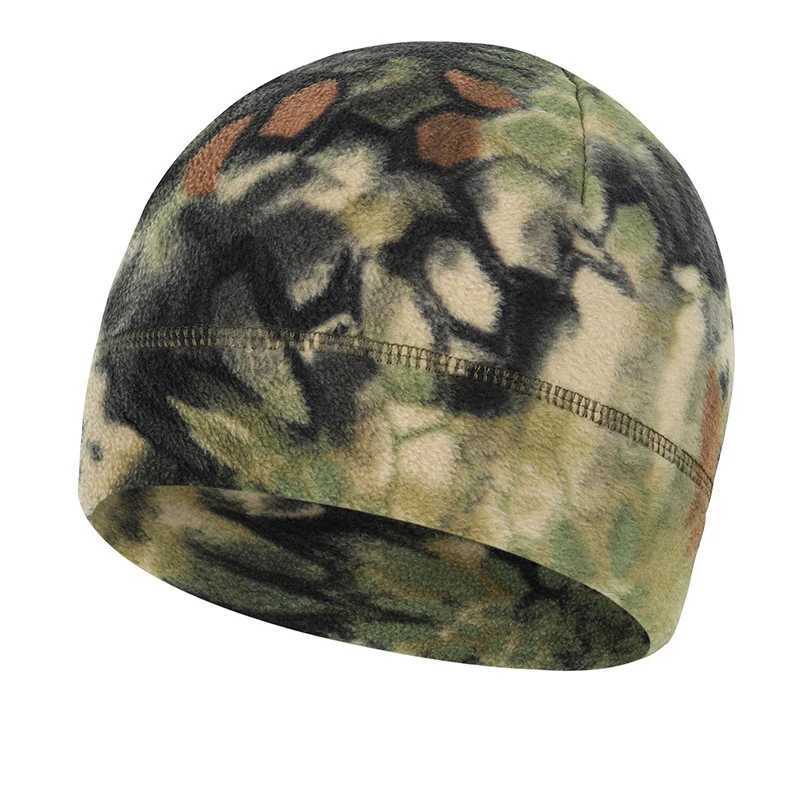 Camouflage Beanie Hat Soft Polar Fleece Caps for Autumn Winter Men Outdoor Keep Warm Ear Protected Melon Street Cap Wen Hats X250212