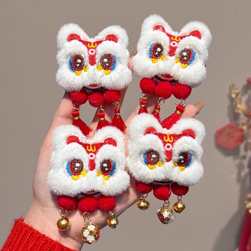 Kids' Red Lion Tresses Hair Clasps - Charming Ancient-Style Split Ends Headwear Decor
