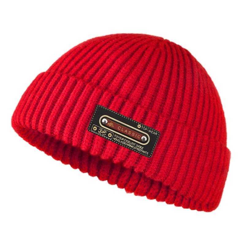 Winter Warm Beanies Casual Short Thread Hip Hop Hat Mens Five Wool Knitted Skl Cap Brimless Baggy Melon Cap X250212