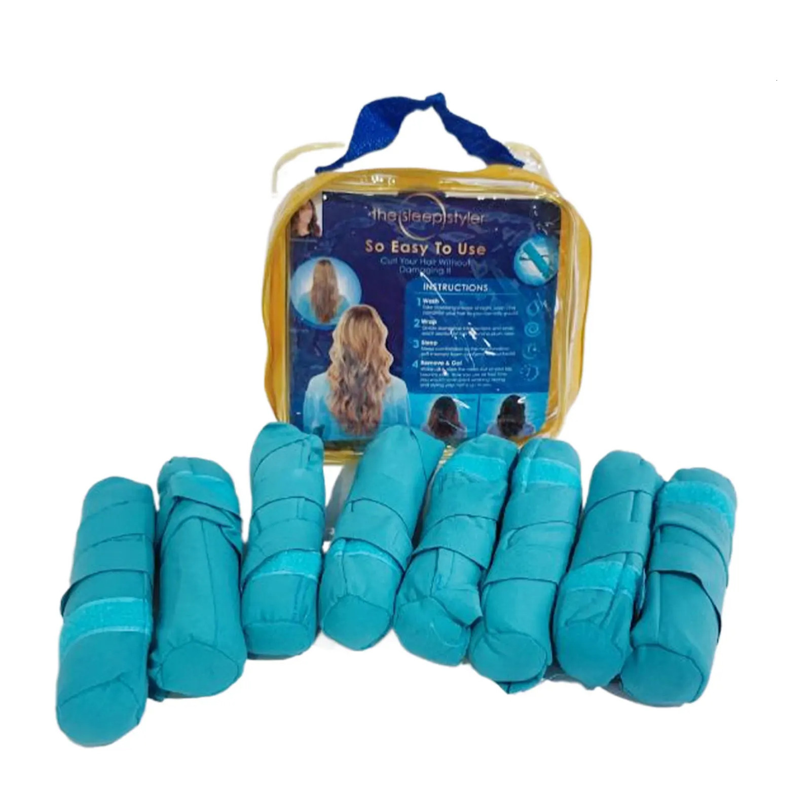 Blue Curls With Soft Sponge Hair Curlers Effortless And Stylish Save Time And Practical Hair Rollers A 250207