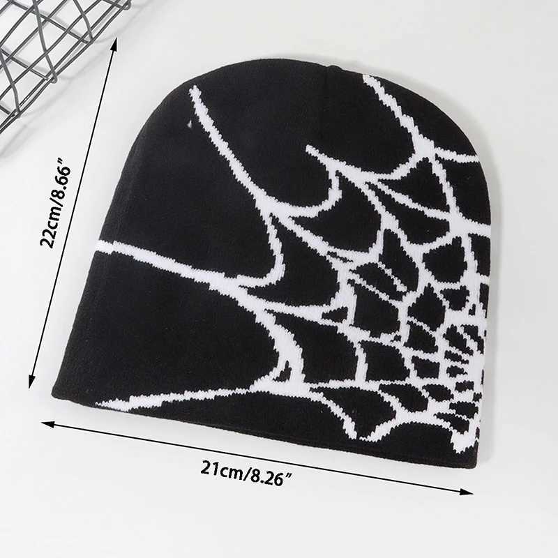 New Knitted Beanies Hat Cartoon Spider Embroidered Winter Hats Knitted Bonnet Cap Soft Woolen Beanies For Wen Cap X250212