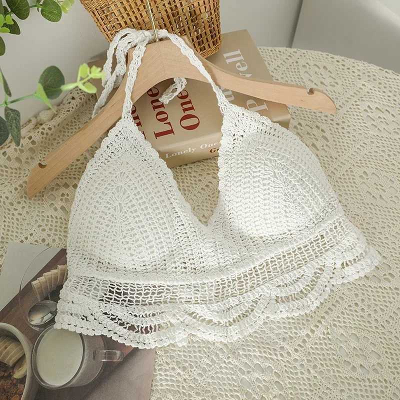 Woman Sexy Top Crochet Tank Tops Women Corset Femme Tanks Crop Camisole Japanese Fashion Knit Camis Built In Bra DropshippingXJ250212