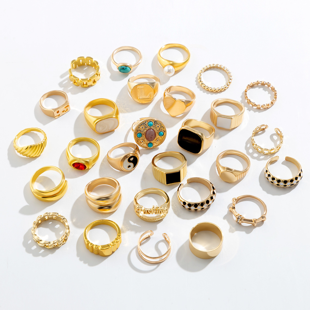 designer Micro inlaid rhinestone stacking set ring, trendy and niche design, checkerboard joint fashion ring