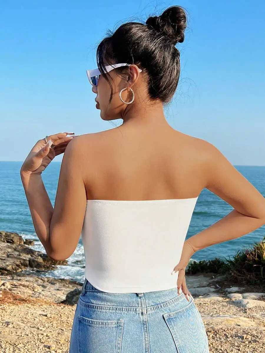 Cherry Gift Design Graphic Fit Sexy Summer Ladies Tube Top Fashion Slim Crop TopXJ250212