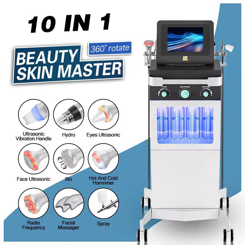 10 Handles Beauty Dermabrasion Oxygen Jet Aqua Peel Beauty Deep Cleaning Machine Skin Rejuvenation Acne Treatment Whitening Skin Moisturizing Beauty M