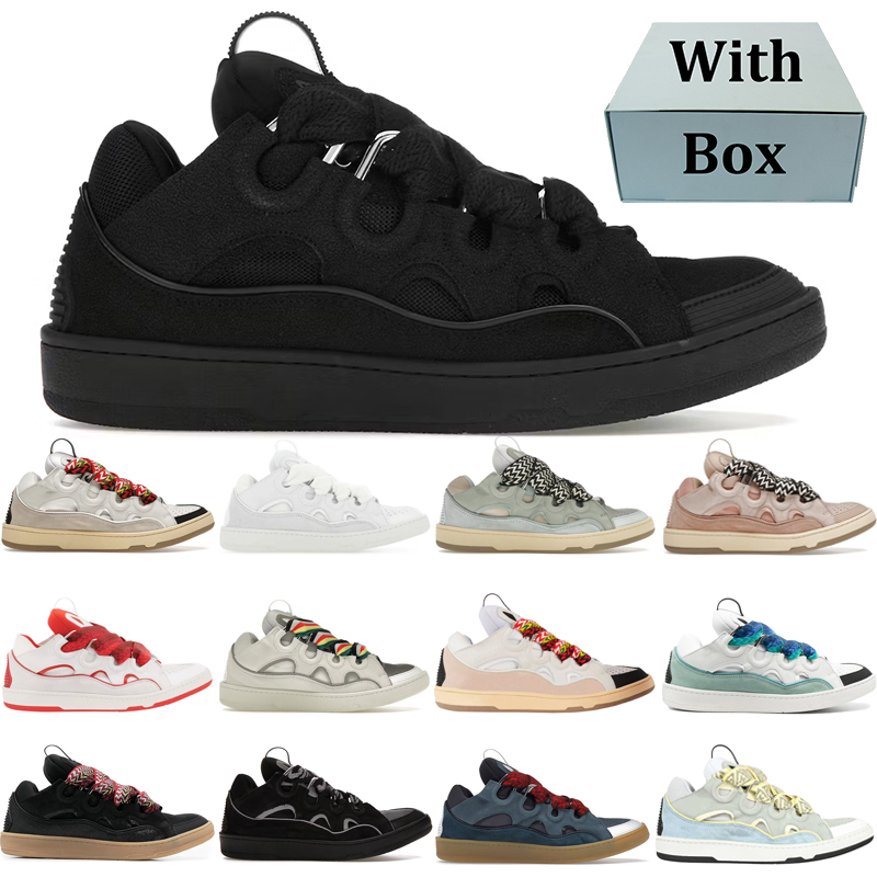 designer Casual shoes curb mens sneakers women trainers Hundred Hollowed Triple Black White Ivory Pink Blue Grey Luxury Leather shoe size 36-45 with box