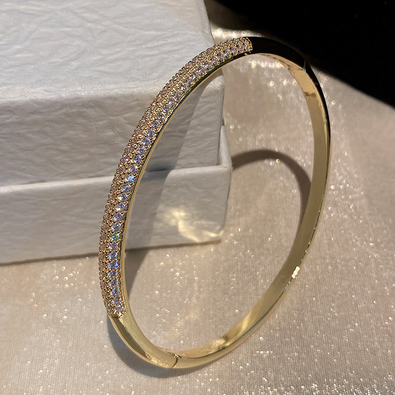 Elegant White Gold CZ Jewelry Bangle, Handmade Sparkling Bracelet for Weddings, Parties, and Gifts Free shipping
