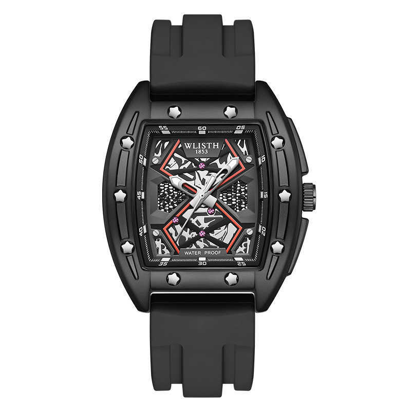 Wolis brand new mens watch barrel shaped large dial hollowed out quartz watch mens watch W250212