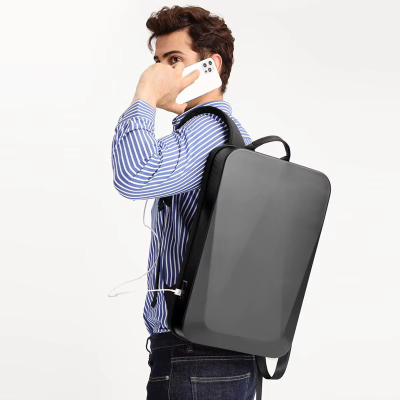 Fashion Hard Shell Anti-Thief Backpack Waterproof Man Backpacks Business Travel Bag Laptop Bag With TSA Password USB Charging