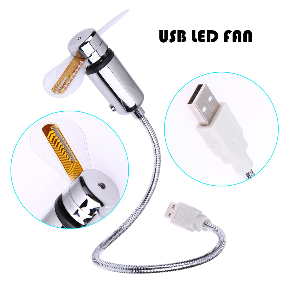 Updated USB Fan with Real Time Clock and 2 Kinds Temperature Displays, Personal Portable USB LED Clock Fan, USB Funny Toy Gadgets Gifts for Men Women 