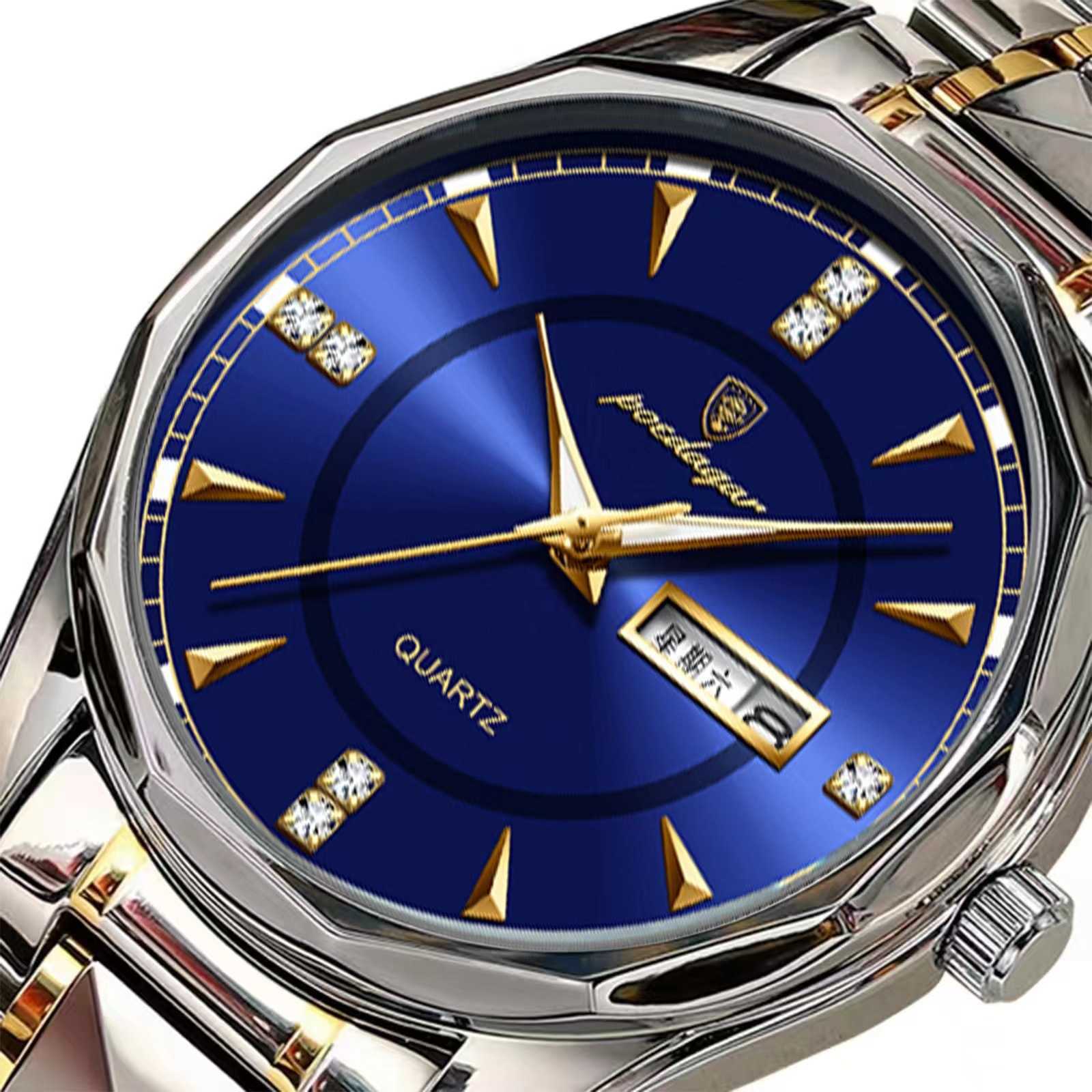 Baida eggplant new trend mens watch mens waterproof tungsten steel calendar quartz watch Tiktok W250212