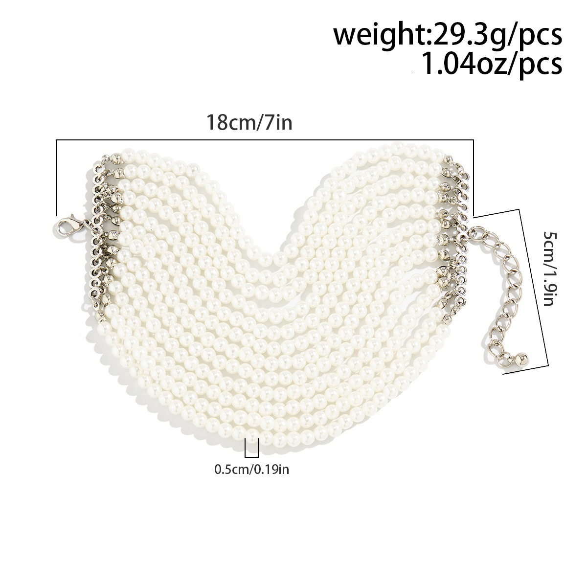 designer Minimalist imitation pearl set bracelet, cool style geometric bead splicing metal fashion bracelet jewelry