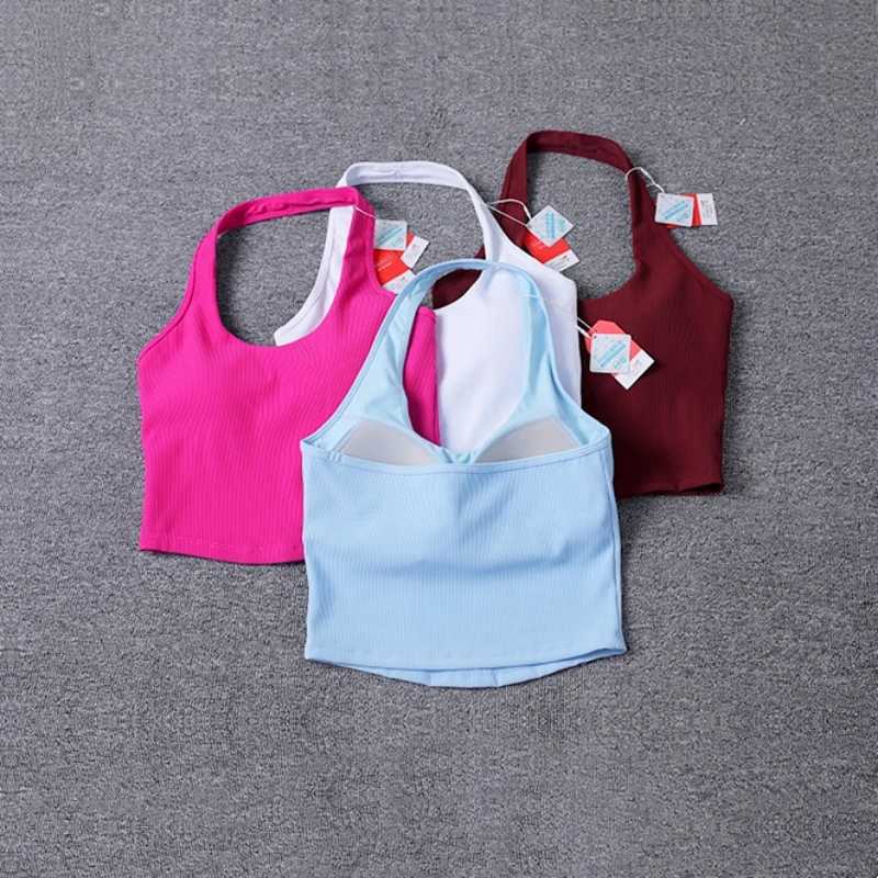 Yoga Fitness Sports Bra Sexy Back er Soft Yoga Top Backless Padded Workout Gym Bra Solid Color Active WearXJ250212