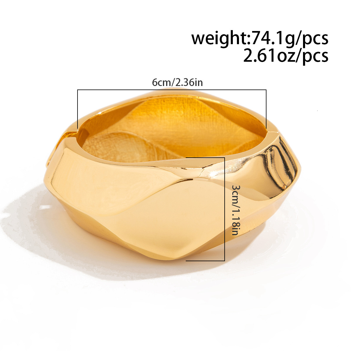 designer Woman Jewelry style irregular cut edge spring bracelet with personalized metallic feel fashion Bracelet smooth surface