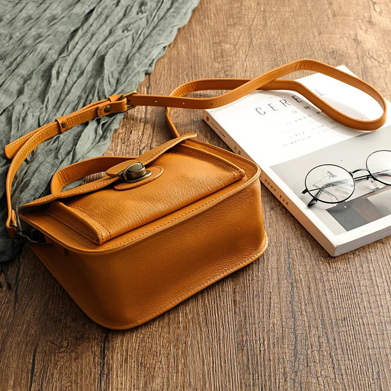 Style Full Grain Leather Messenger bag For Woman Lady Handbags Outdoor Shoulder Bag Anti Theft Female Soft Cowskin 250207