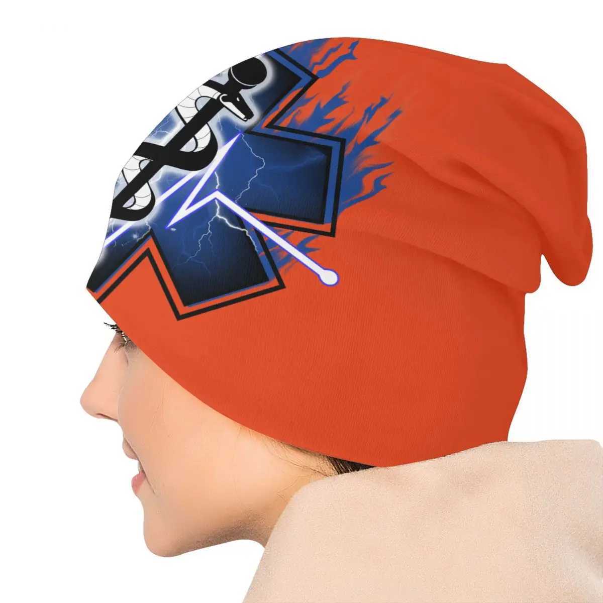 Cust Emt Star Of Life Beanie Cap Winter Bonnet Knitted Hats Hip Hop Outdoor Paramedic Health Care Sklies Beanies Hats X250212