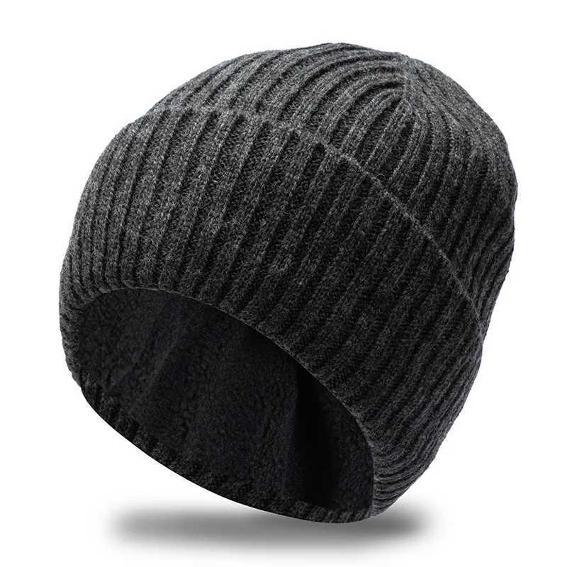 Large Size Men Winter Cap Knitted Hat Big Beanie Fleece In Warm X250212