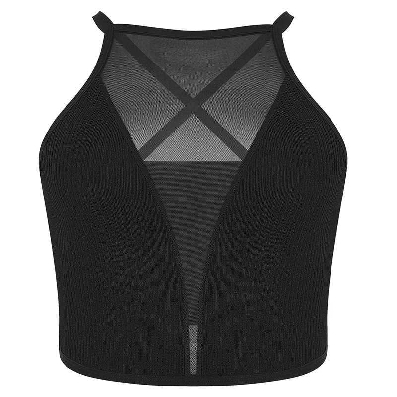 Sexy Mesh Camisole Crop Top Corset Seamless Backless Underwear Hot Fashion Women Casual Tank Top Bralette Adjustable LingerieXJ250212