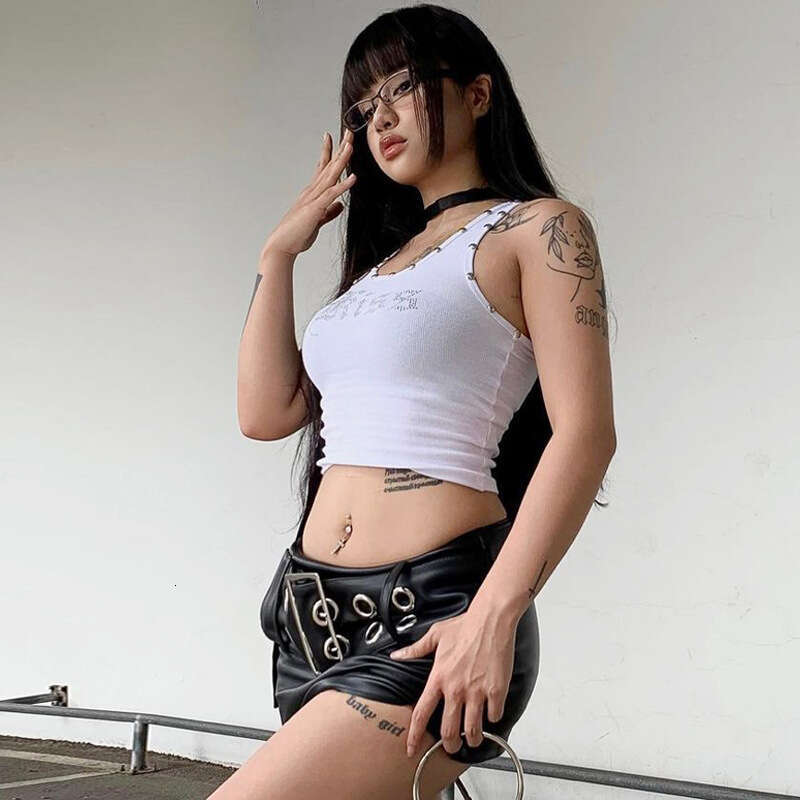 Women's summer products fashion street photography letter hot dia exposed navel vest wholesale 2025 new style chic and elegant clothing