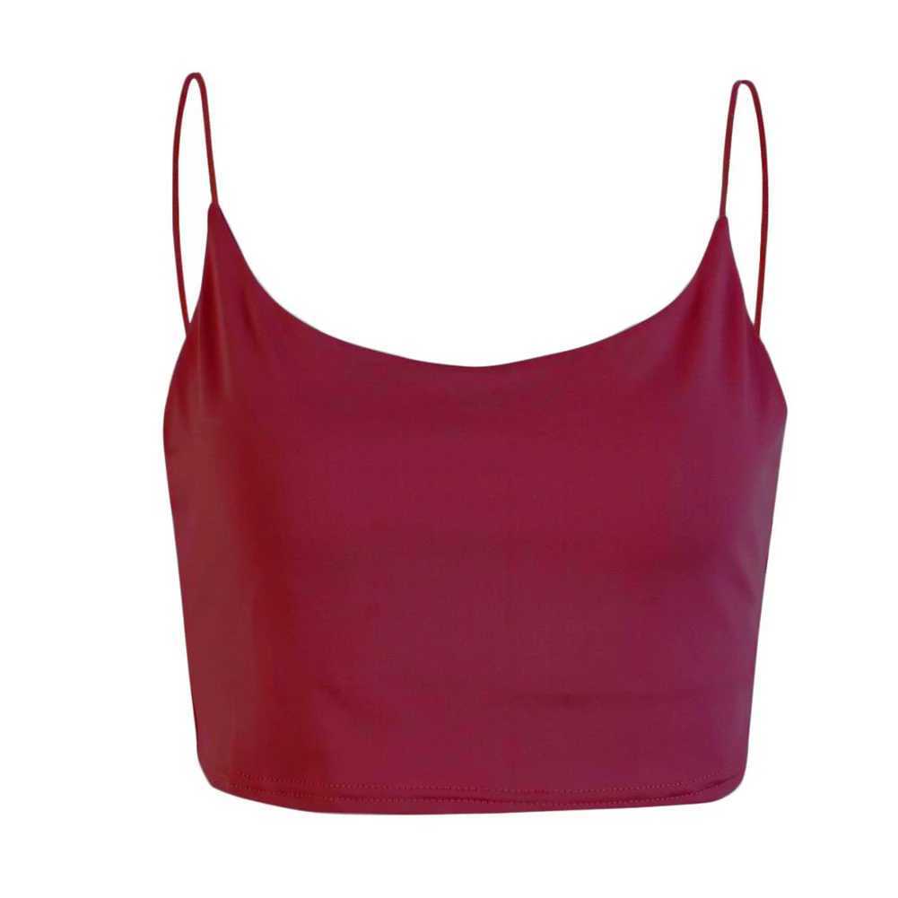 Sexy Women Solid Color Spaghetti Straps Slim Camisole Crop Top Bottoming Blouse Vest strap top shirt bottoming shirtXJ250212