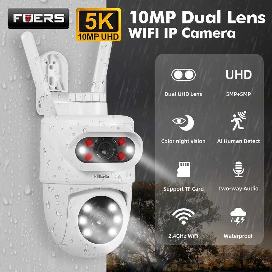 FUERS 5K 10MP Dual Lens IP Camera Tuya Smart He Security Auto Tracking Wireless Al WIFI CCTV Surveillance Outdoor Camera Z250212