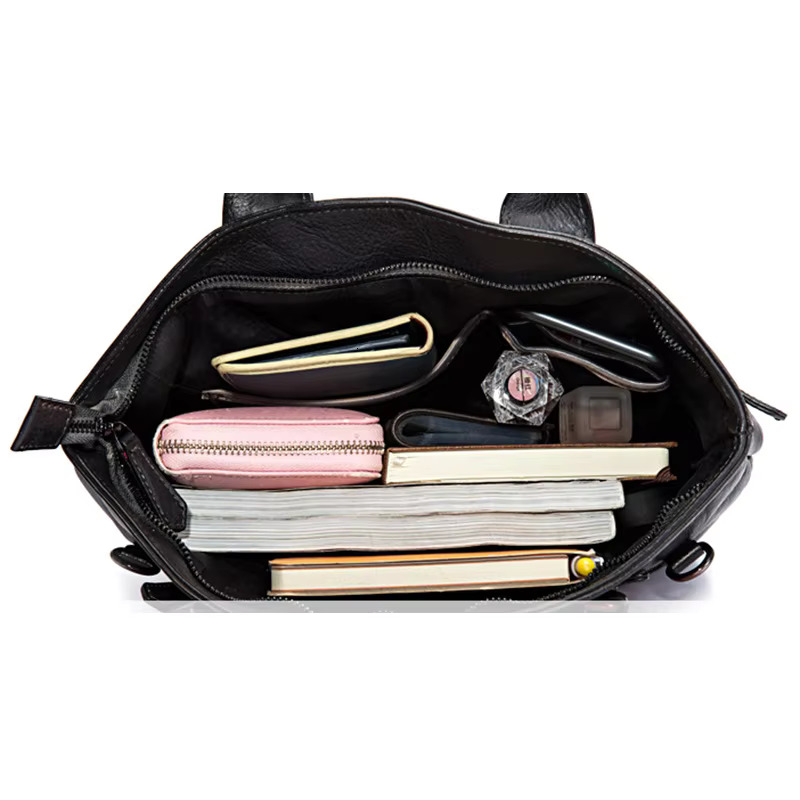 High Quality Natural Skin Women Messenger Shoulder Bag Vintage Leisure Cross Body Tote Handbag Top Handle Genuine Leather Bags