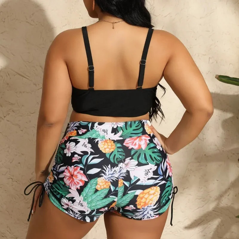 2024 Bikini plus size 0XL4XL large swimsuit conservative boxers drawstring printing 250211Z
