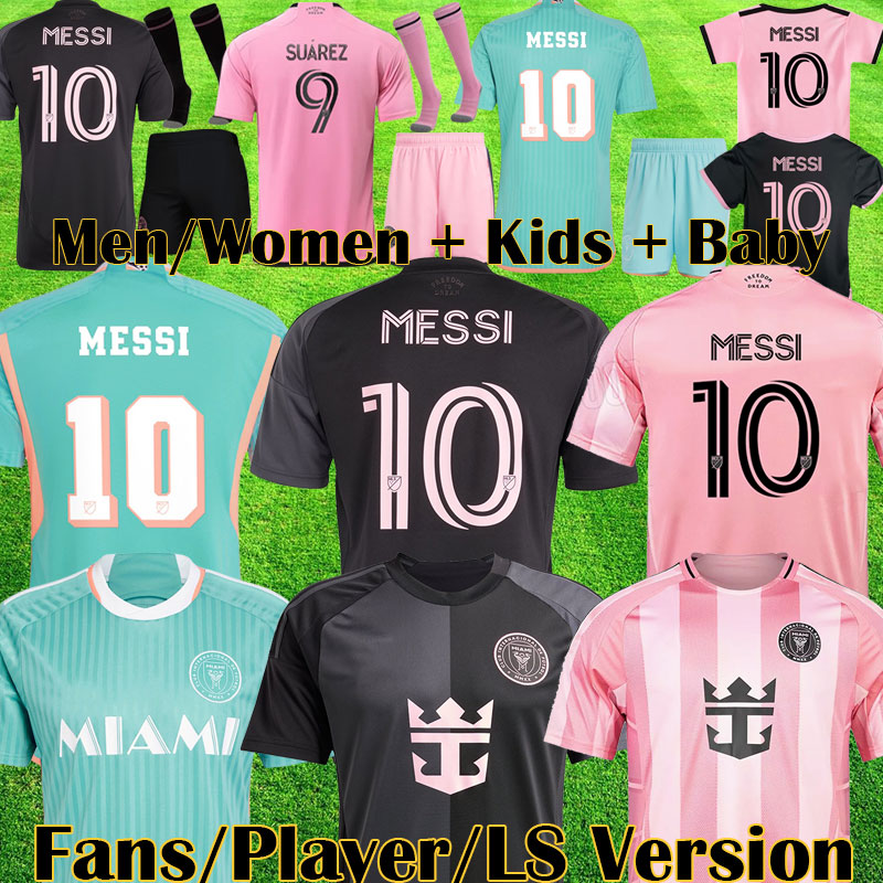 3XL 4XL 2024 2025 SUAREZ Interes Miamis CF MESSIS Soccer Jerseys Women MESSIES 24 25 3rd football men kids Player Fans version Grey Black shirt Baby kits child tops