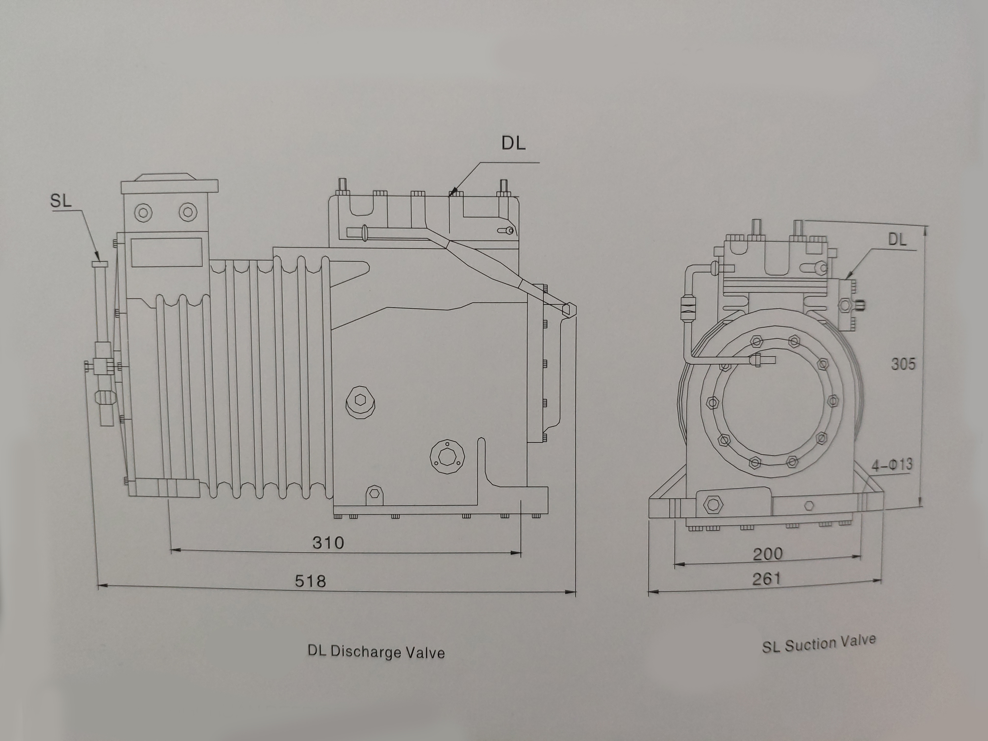Semi-Closed Piston Refrigeration Compressor C-0300