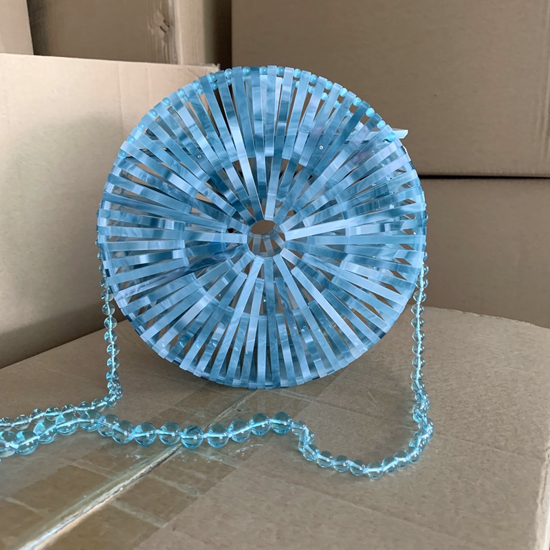 Elegant Mini Circular Acrylic Handbag for Beach Trips and Festival Celebrations