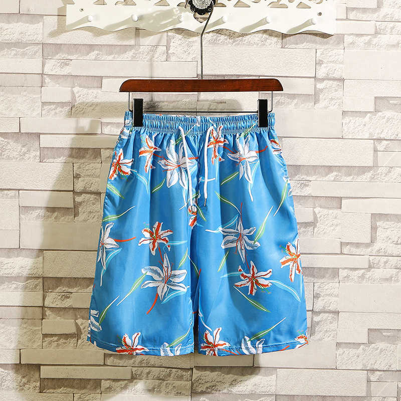 New casual loose beach pants mens five minute quick drying printed thin summer mens shorts W250212