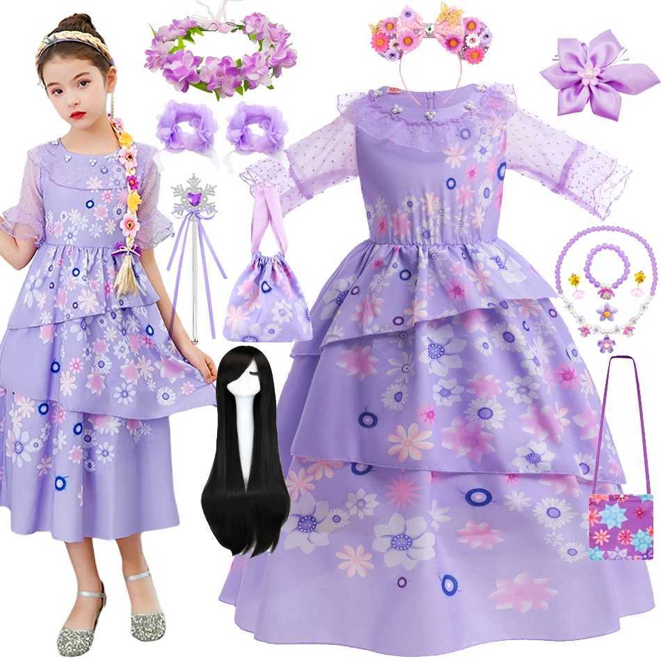 Encanto Costumes Cosplay Princess Dress Isabella Charm for Girls Carnival Christmas Birthday Par Isabela Clothing 2-10TXJ250117