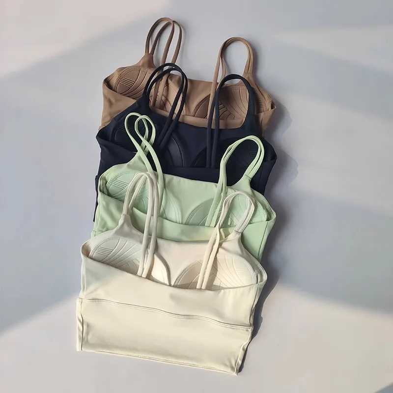 Professional Yoga Camisole Fixed Chest Mat Sports Underwear Womens Shockproof Breathable Beauty Vest Bra Running Top Gym BraXJ250212
