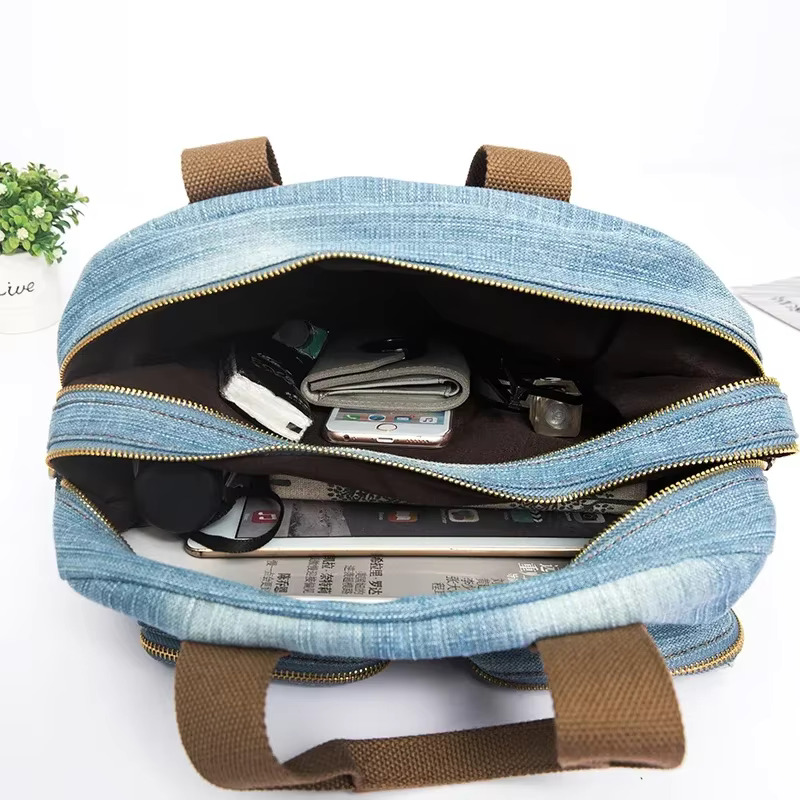 Casual Denim Women Handbag High Quality Jeans Female Crossbody Vintage Big Totes Travel Shoulder Bag Large Bolsa Blue