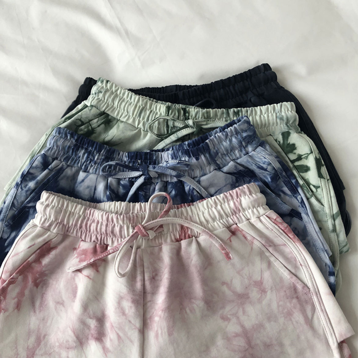 Tie Dye Sport Women's Loose Wide Leg Casual Gradient Shorts Fashionable Running Hot Pants Sexy Thai Beach Pants