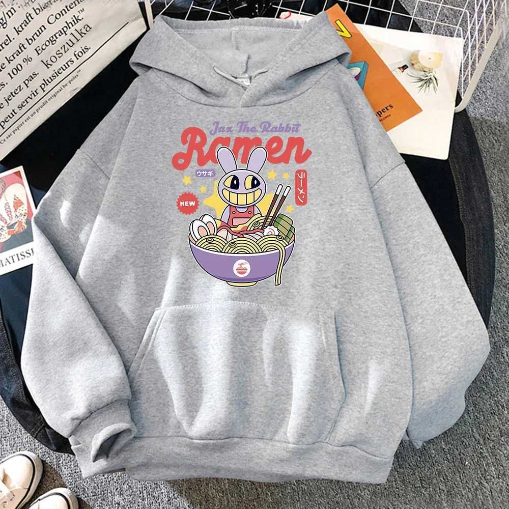 Cute Bunny Rabbit Noodles Graphic Pullovers Digital Circus Jax Ramen Printed Hoodie Fashion Women Funny Caine Pomni Sweatshirt X250212