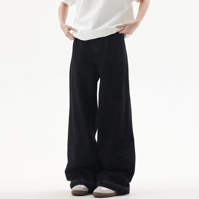 Fashion Men ner Wide Leg Jeans Male Chic Daily Party Casual Denim Pants Baggy Straight Aesthetic Streetwear Trousers 250210