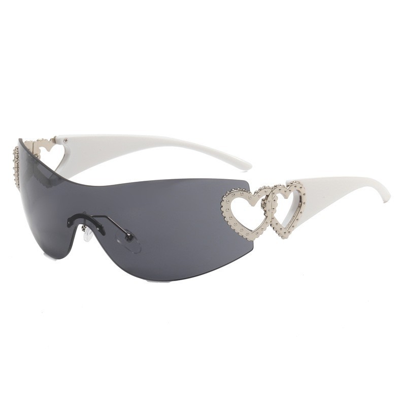 New love accessory one-piece sunglasses Y2K net red ins sunglasses European and American trend sunglasses 2025 Wholesale
