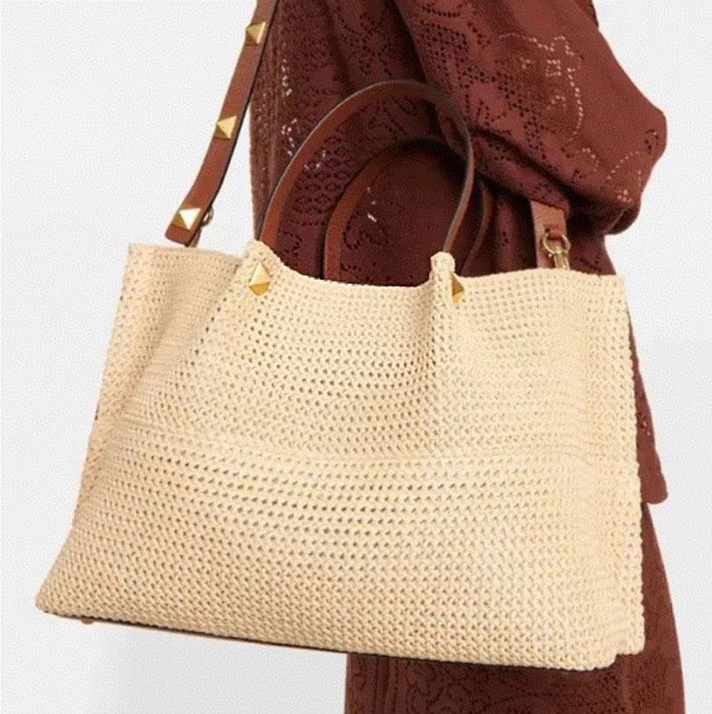 Beach Straw Bag Shoulder Bags Latest Design Simple and Practical Designer Women's Handbag Casual Canvas Crochet Summer Vacation Travel Tote Bags Large Capacity 2587