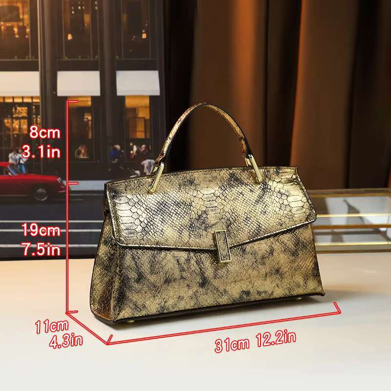 Elegant And High-End Laser Snake Pattern Crossbody Versatile Daily Commuting Bag, Elegant Women's Handbag