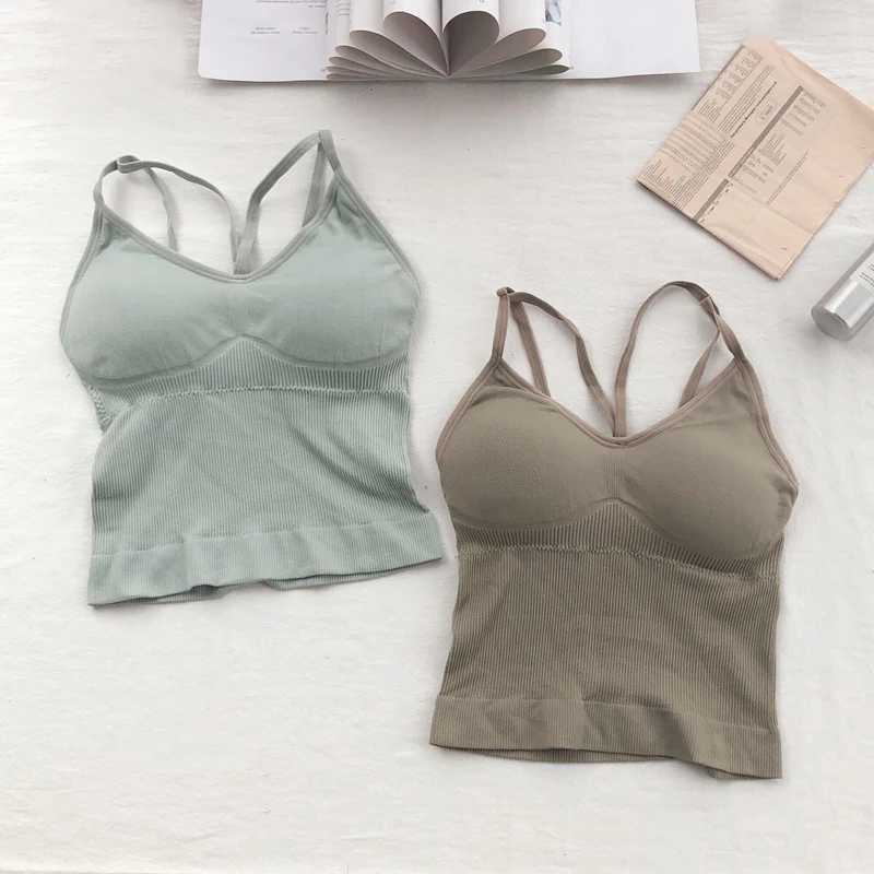 Women Cotton Underwear Push Up Bra Sexy Top Women Suspender Tank Up Fashion Solid Color Lingerie Fe Soft Top BrassreieXJ250212