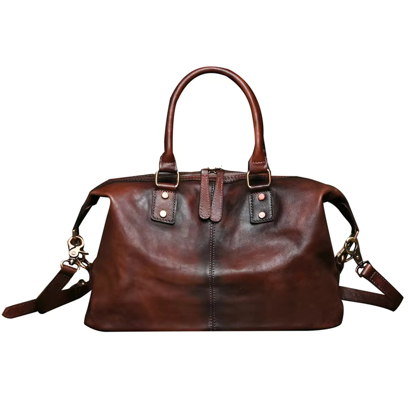 Nesitu Highend Fashion A4 Vintage Brown Coffee Genuine Leather Women Handbag Cowhide Shoulder Messenger Bag Female Purse M022