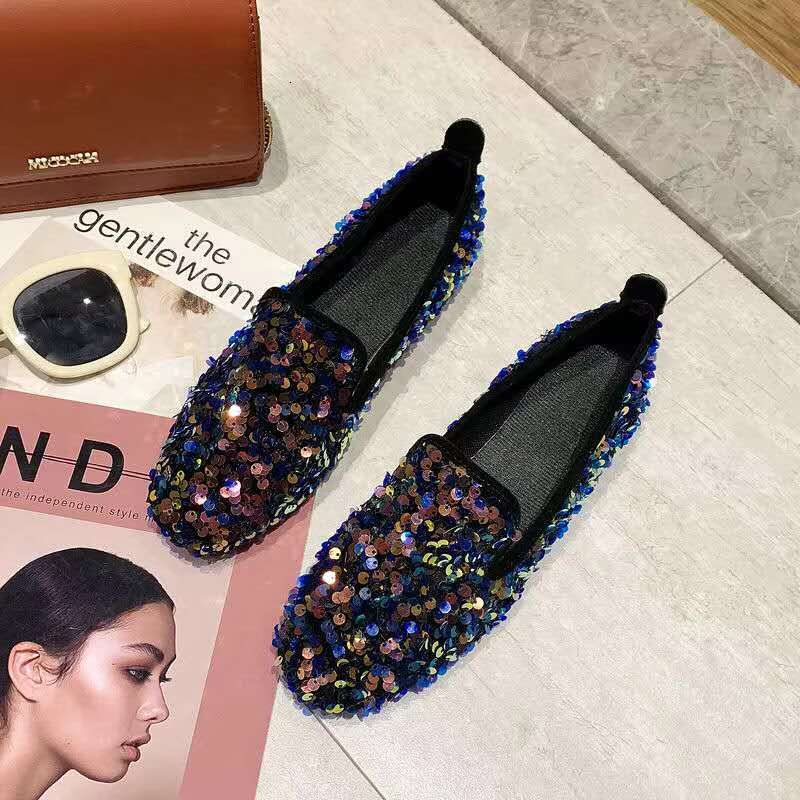 New Flat Womens Dia Peas Loafers Joker Ladies Casual Student Flats Platform Shoes Bg atos De Mujer