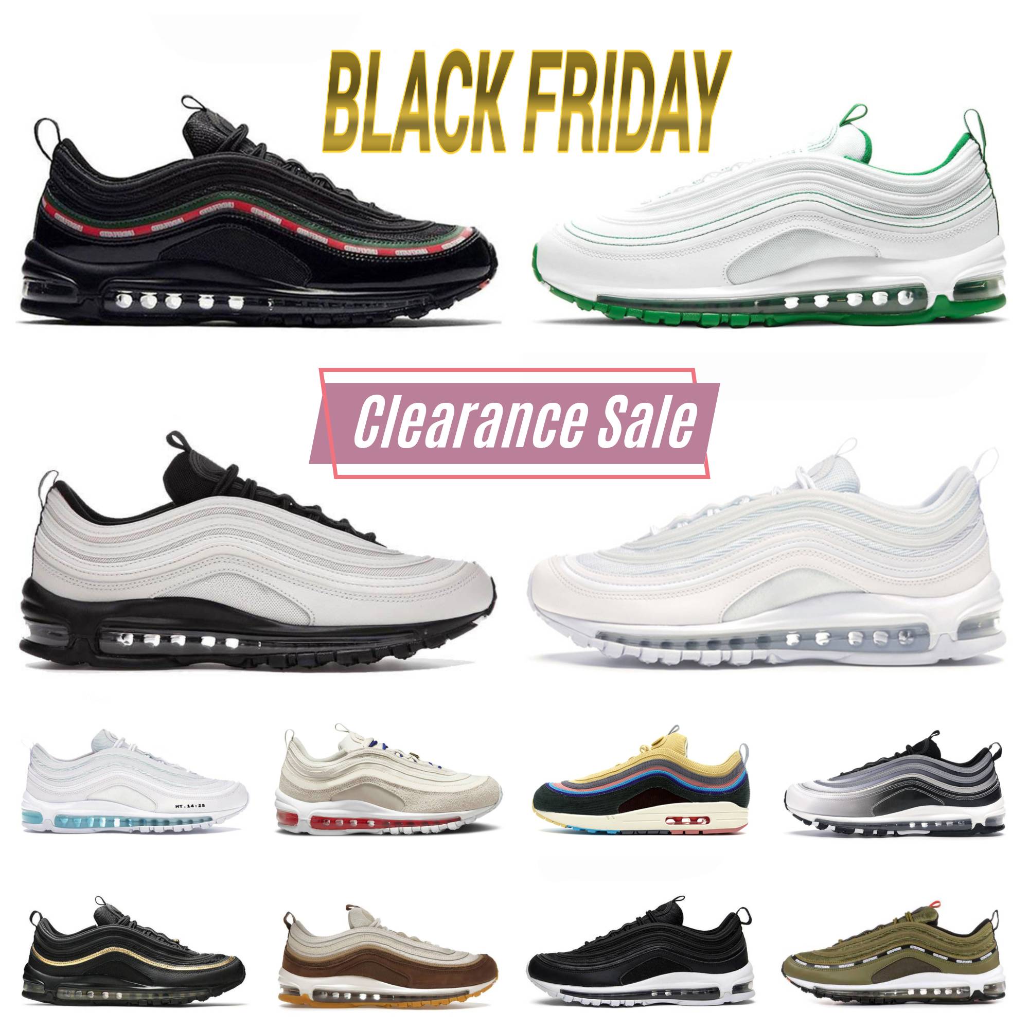 OG 97 Men Women Running Shoes 97s Sneaker Triple Black White Silver Bleached Coral Iron Grey Metallic Gold Sail Sesame Bone Blueberry Mens Trainers Sports Sneakers