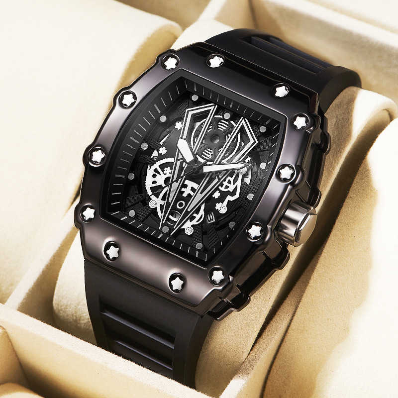 Watch large dial mens quartz watch waterproof sports watch square mens watch luminous watch man W250212