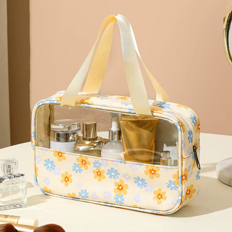 Portable Cosmetic Pouch Women Translucent Makeup Bag Large-Capacity Bath Wash Bags Multifunction Travel Waterproof Storage Case swissmilitary