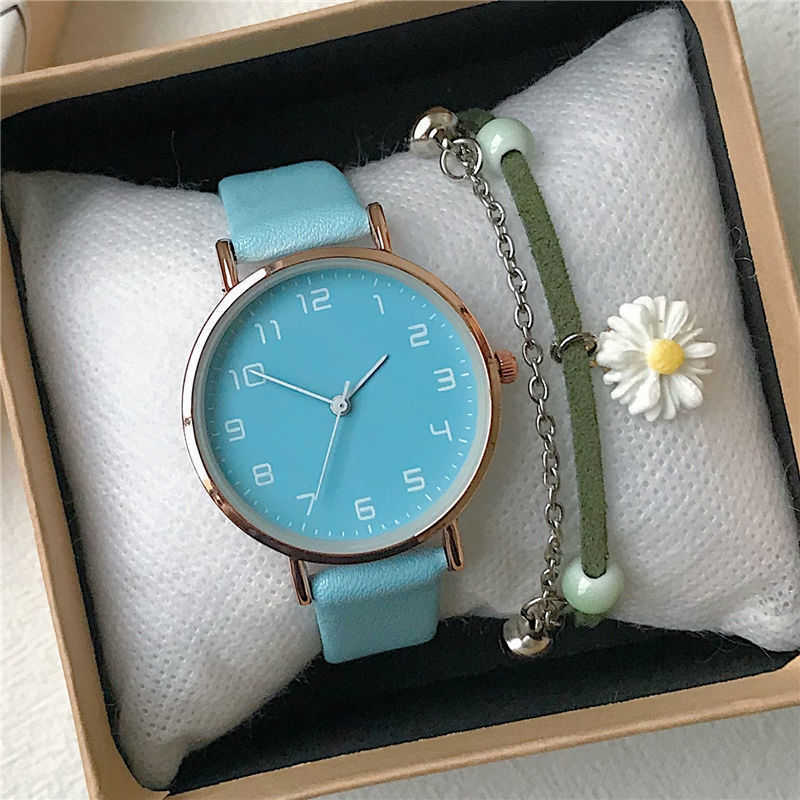Green Watch Female Student Exam Artistic and Minimalist Temperament Junior High School Student Showcases White Forest Style Versatile Quartz Watch Fem