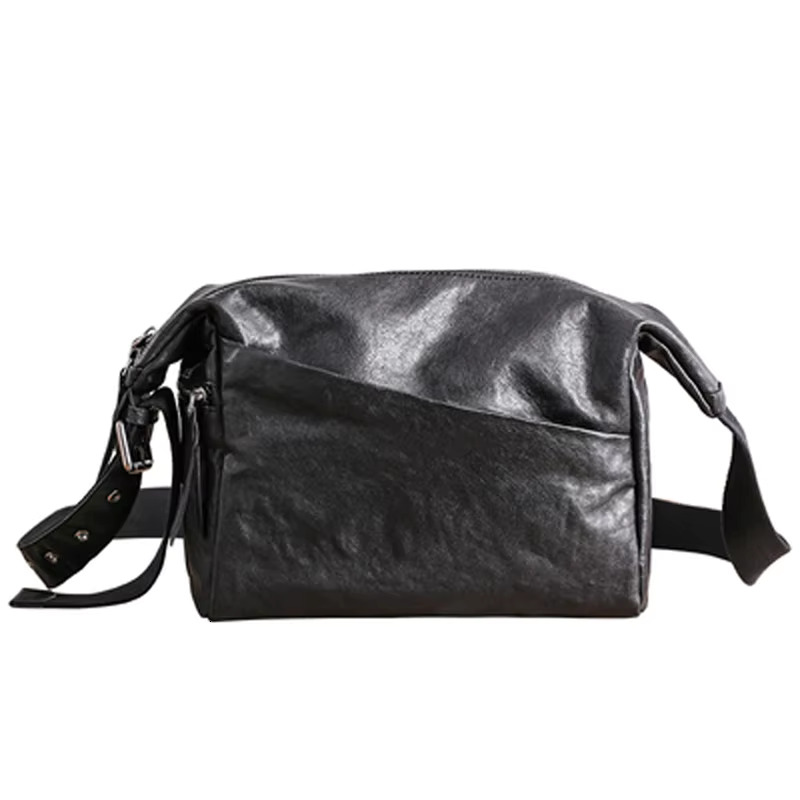 Shoulder Men's Cross Section Soft Cross-Body Bag Trendy Brand Large Capacity Vegetable Tanned Leather Person