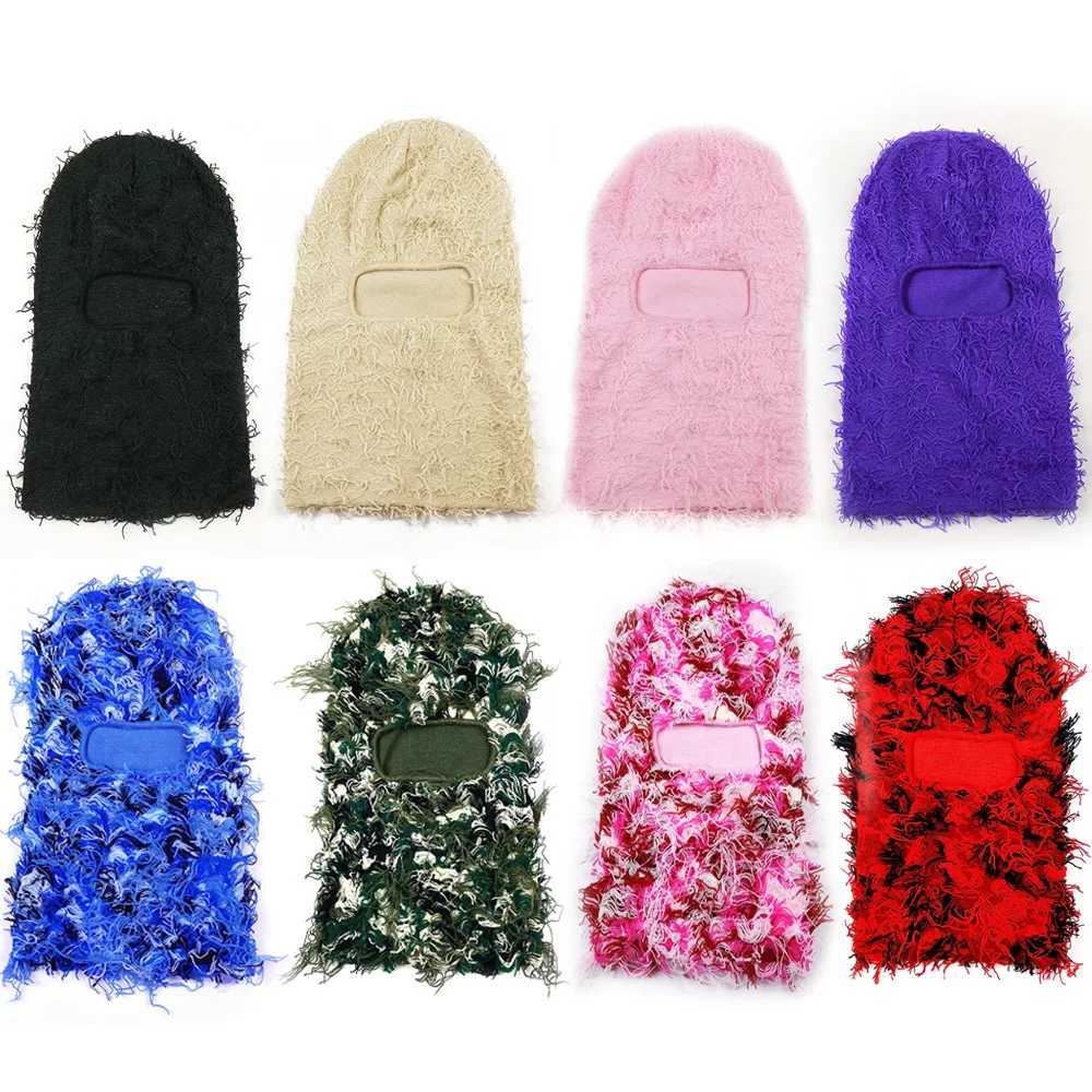 New unisex camouflage Balaclava ski hat knitted Beanies hat winter windproof and warm bicycle camouflage hat X250212